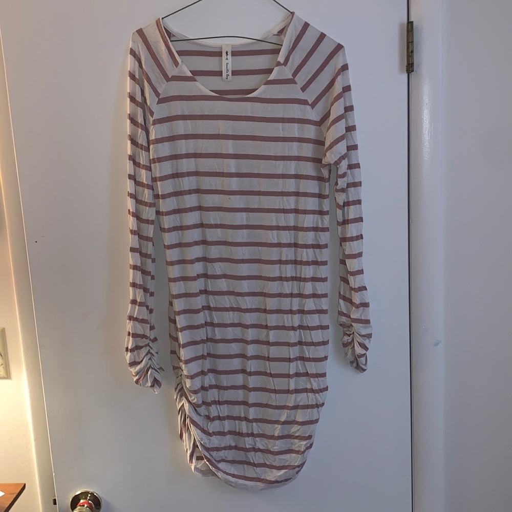 Women’s tunic cream & mauve L with rouching